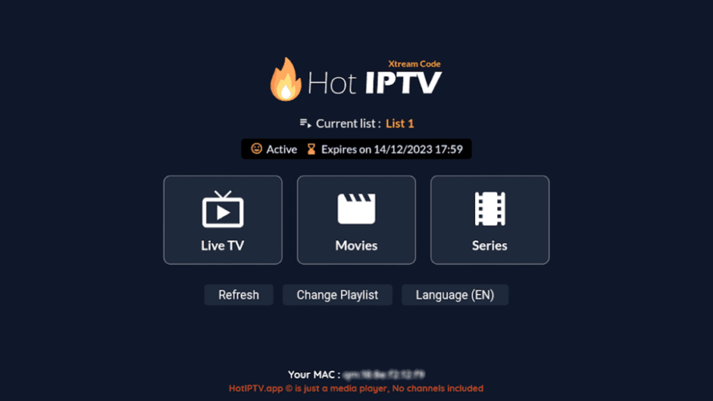 Hot IPTV - Application de streaming de chaînes préférées