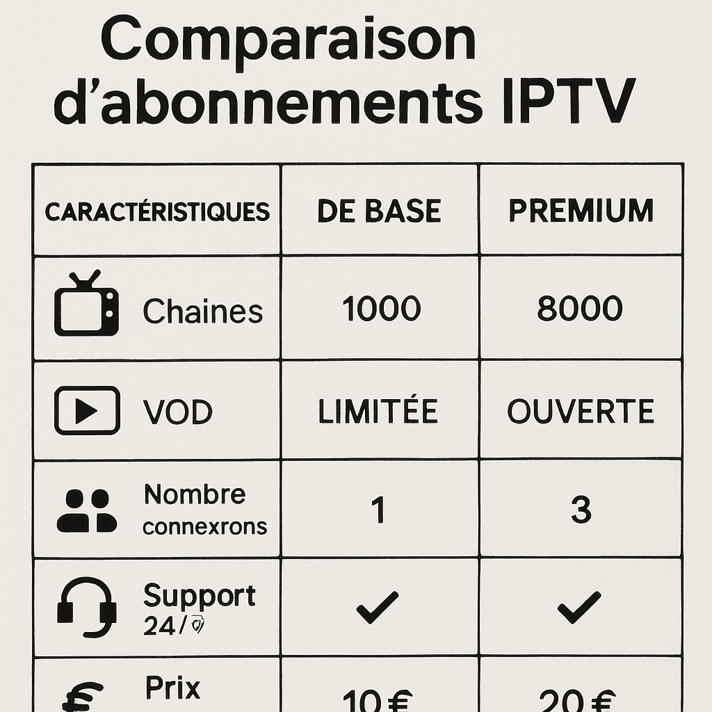 Comparaison d'abonnements IPTV