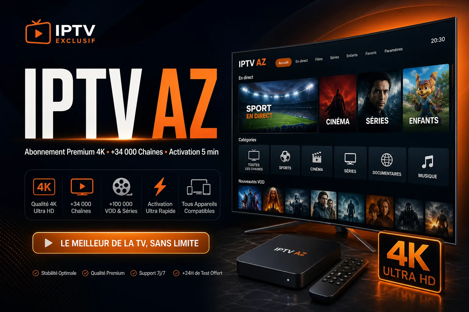 IPTV AZ abonnement 4K - iptv az premium IPTV Exclusif